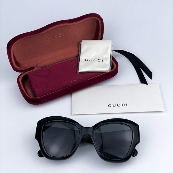 NEW Gucci GG0808S 001 Black Grey Cat Eye Women Sunglasses main image 4